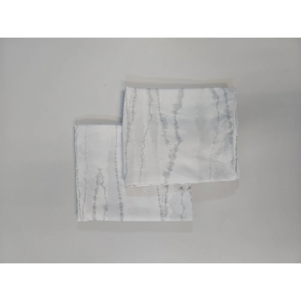 Donna Karan Home White Grey Watercolor Stripe Standard Pillowcase Set of 2